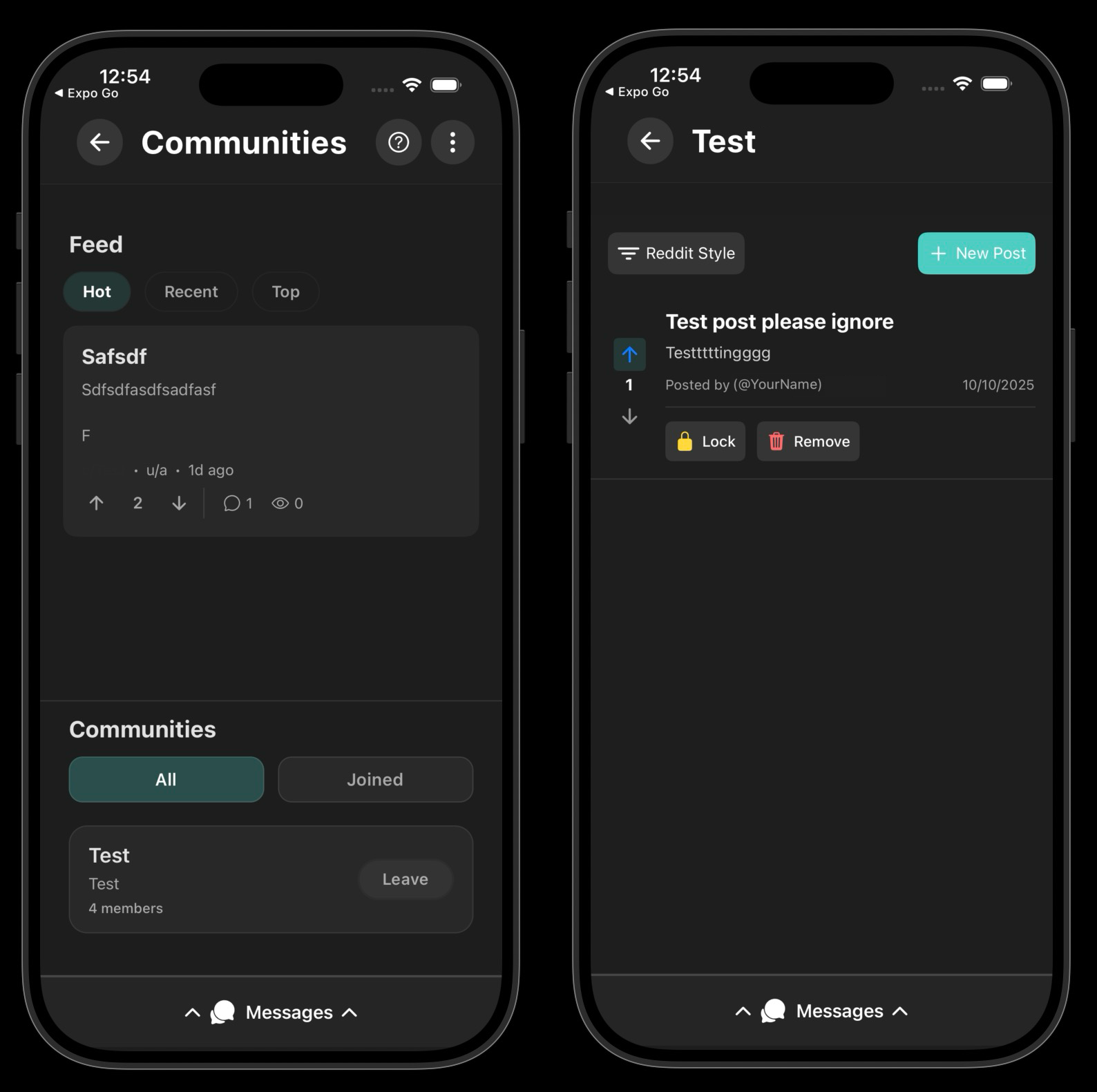 Communities feature